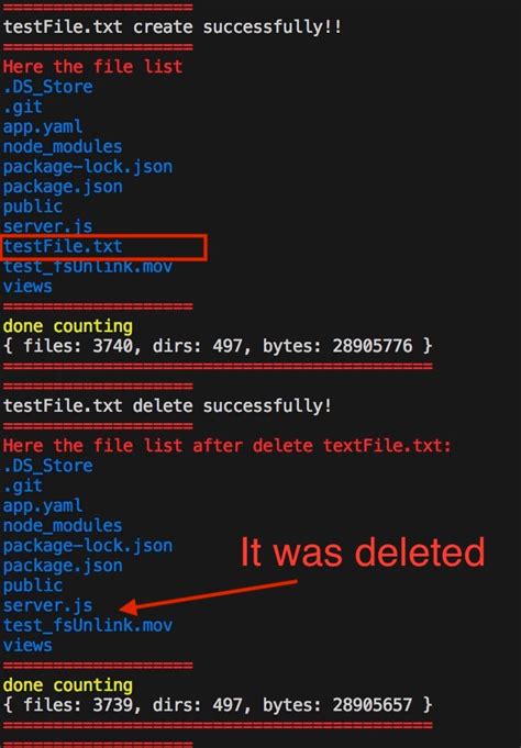 fs unlinkfile node js.